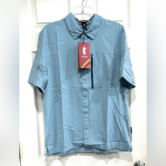 Cotopaxi Men's Medium Sumaco Short-Sleeve Shirt Blue Sea Spray NWT UPF 50 - Picture 1 of 7
